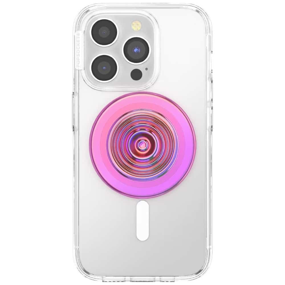 Θήκη τηλεφώνου και βάση Popsockets Round Ripple Aviation Opalescent με ιριδίζουσα απόχρωση και ροζ χρώμα 3