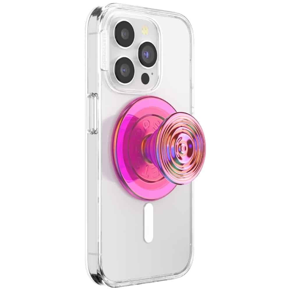 Θήκη τηλεφώνου και βάση Popsockets Round Ripple Aviation Opalescent με ιριδίζουσα απόχρωση και ροζ χρώμα 6