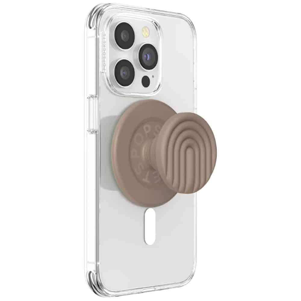 Βάση και θήκη τηλεφώνου Popsockets MagSafe Round PopOut Latte Curves MagSafe, μπεζ 3