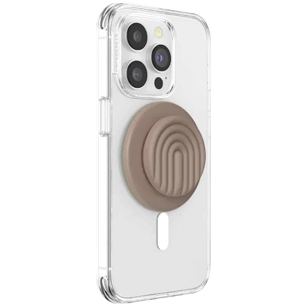 Βάση και θήκη τηλεφώνου Popsockets MagSafe Round PopOut Latte Curves MagSafe, μπεζ 4