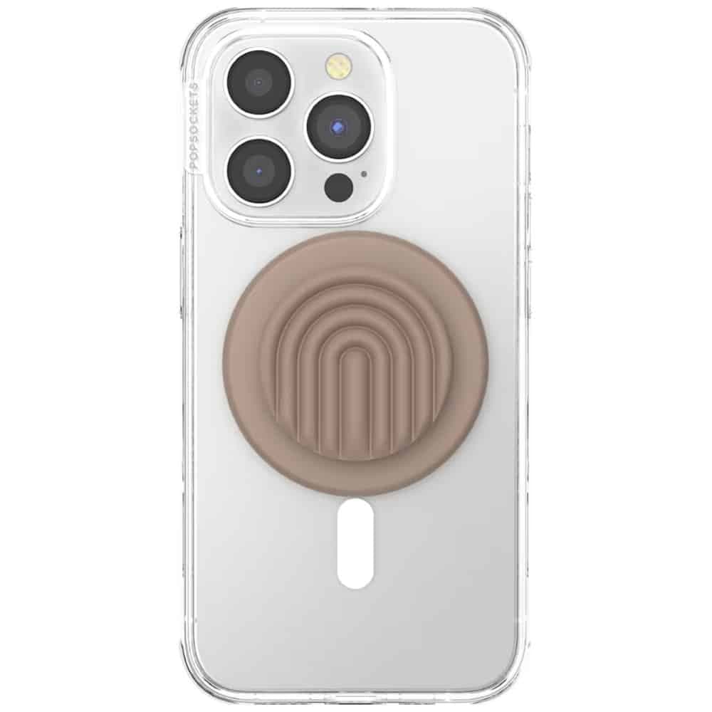 Βάση και θήκη τηλεφώνου Popsockets MagSafe Round PopOut Latte Curves MagSafe, μπεζ 5