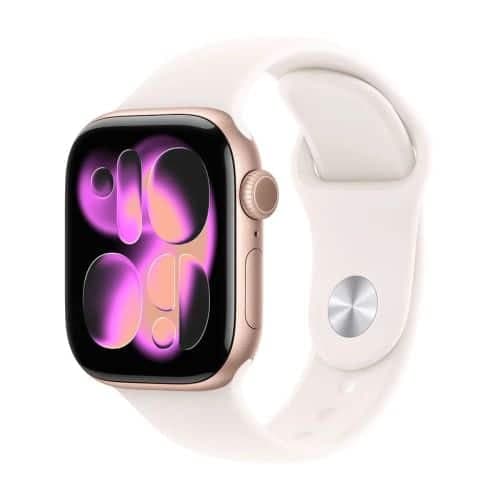 Apple Watch Series 11 (2025) GPS 42mm Rose Gold Θήκη Αλουμινίου, Ανοιχτό Ρουζ Αθλητικό Μπρασελέ M/L EU MEU44QL/A