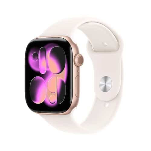 Apple Watch Series 11 (2025) GPS 46mm Rose Gold Θήκη Αλουμινίου, Ανοιχτό Ρουζ Αθλητικό Μπρασελέ M/L EU MEV74QL/A