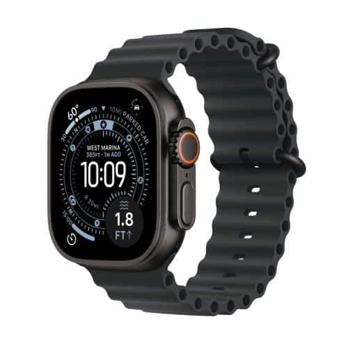 Apple Watch Ultra 3 (2025) GPS + Cellular 5G 49mm Μαύρη θήκη τιτανίου με μαύρο λουράκι Ocean EU MF0J4QR/A