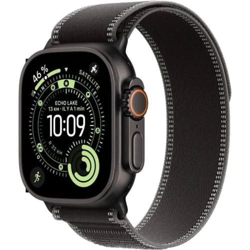Apple Watch Ultra 3 (2025) GPS + Cellular 5G 49mm Μαύρη θήκη τιτανίου με μαύρο Alpine Loop Small EU MF0Q4QR/A