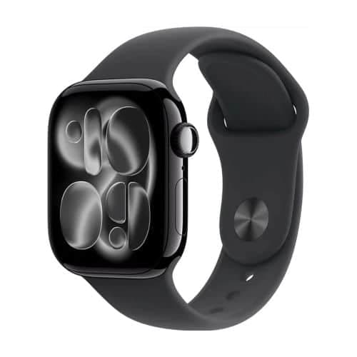 Apple Watch Series 11 GPS + Cellular 46mm Jet Black Θήκη αλουμινίου, Μαύρο Αθλητικό Μπρασελέ M/L EU MFC44QL/A