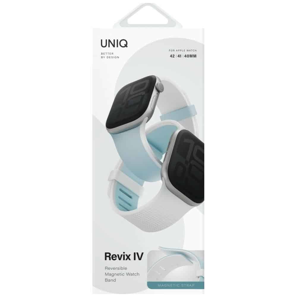 Λουράκι ρολογιού UNIQ Revix IV Premium Apple Watch 42/41/40mm Edition Αναστρέψιμο με μαγνητικό λουράκι μπλε-λευκό 6