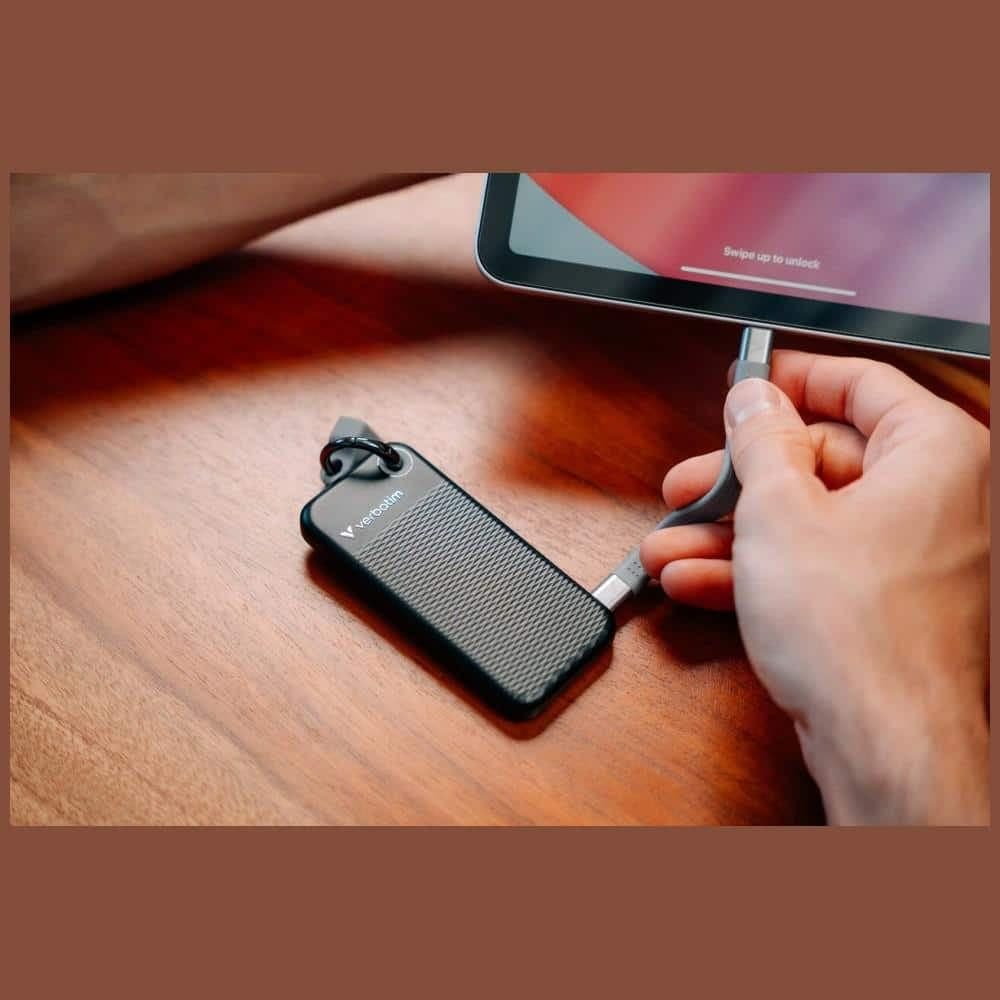 Εξωτερικός Δίσκος Verbatim Pocket SSD 512GB - μπρελόκ με καλώδιο USB-C 3.2 gen.2 μαύρο γκρι 32282 5