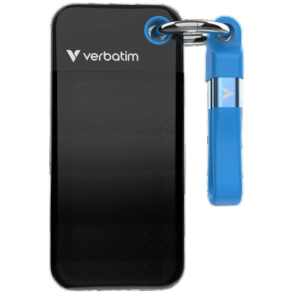 Εξωτερικός Δίσκος Verbatim Pocket SSD 512GB - μπρελόκ με καλώδιο USB-C 3.2 gen.2 μαύρο μπλε 32283