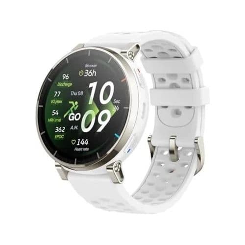 Amazfit Active 3 NFC, 45mm με λουράκι σιλικόνης, λευκό EU W2558GL3N
