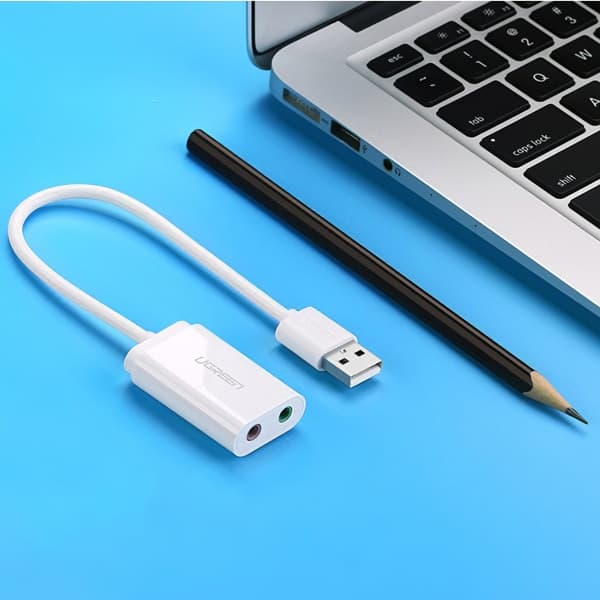 Εξωτερική κάρτα ήχου UGREEN US205, 2 x Jack 3.5mm, Λευκό 4