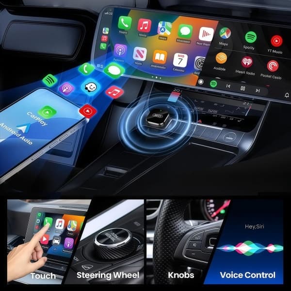 Ασύρματος προσαρμογέας αυτοκινήτου / Android Auto XO DESIGN CZ026 mini, για Apple iPhone / σειρά Android, μαύρο 2