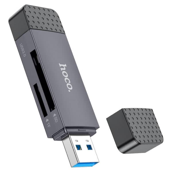 Card Reader USB 3.0 / USB-C Hoco HB45, 1 x SD - 1 x microSD, Γκρι 4