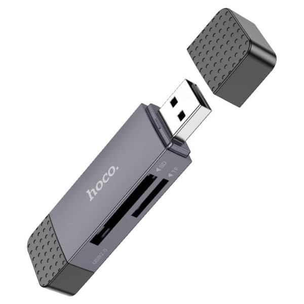 Card Reader USB 3.0 / USB-C Hoco HB45, 1 x SD - 1 x microSD, Γκρι 2
