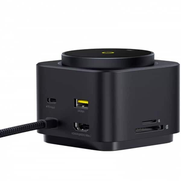 Hub USB-C Baseus MagPro II 7 σε 1, 1 x USB-A - 2 x USB-C - 1 x HDMI - 1 x QI - 1 x SD - 1 x microSD, Μαύρο B00072900121-00 5
