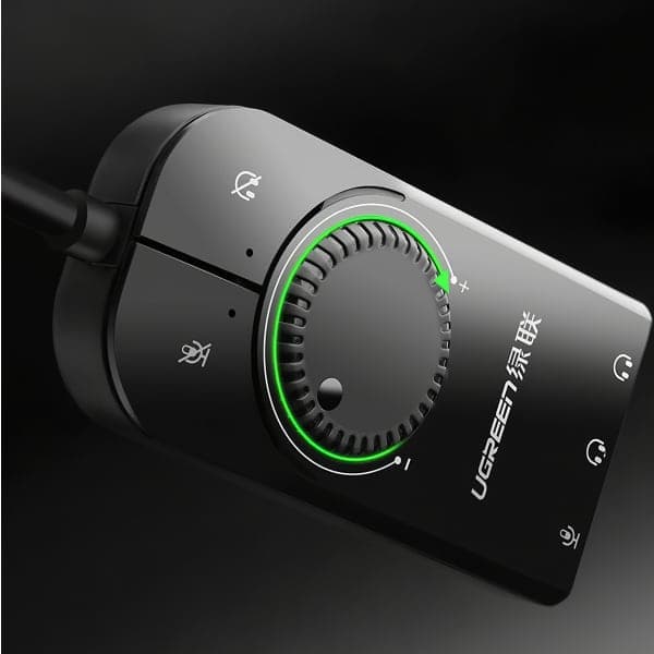 Ugreen external sound card music USB adapter - 3.5 mm mini jack with volume control 15cm black (40964) 2