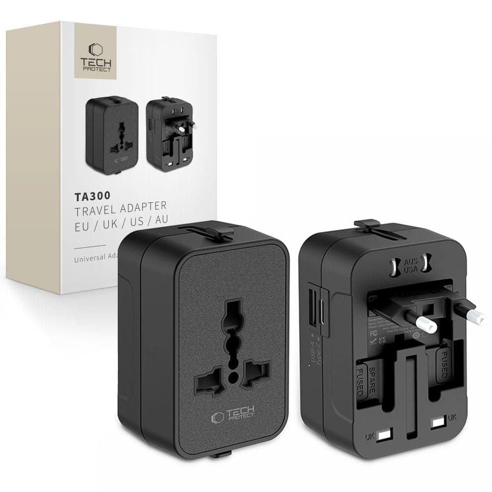 ΠΡΟΣΑΡΜΟΓΕΑΣ ΤΑΞΙΔΙΟΥ TECH-PROTECT TA300 EU / UK / US / AU ΜΑΥΡΟ