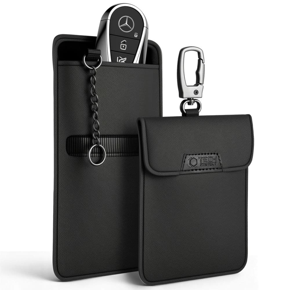 Θήκη FARADAY TECH-PROTECT KLR400 χωρίς κλειδί, θήκη μπλοκαρίσματος σήματος RFID, μαύρη/μαύρη