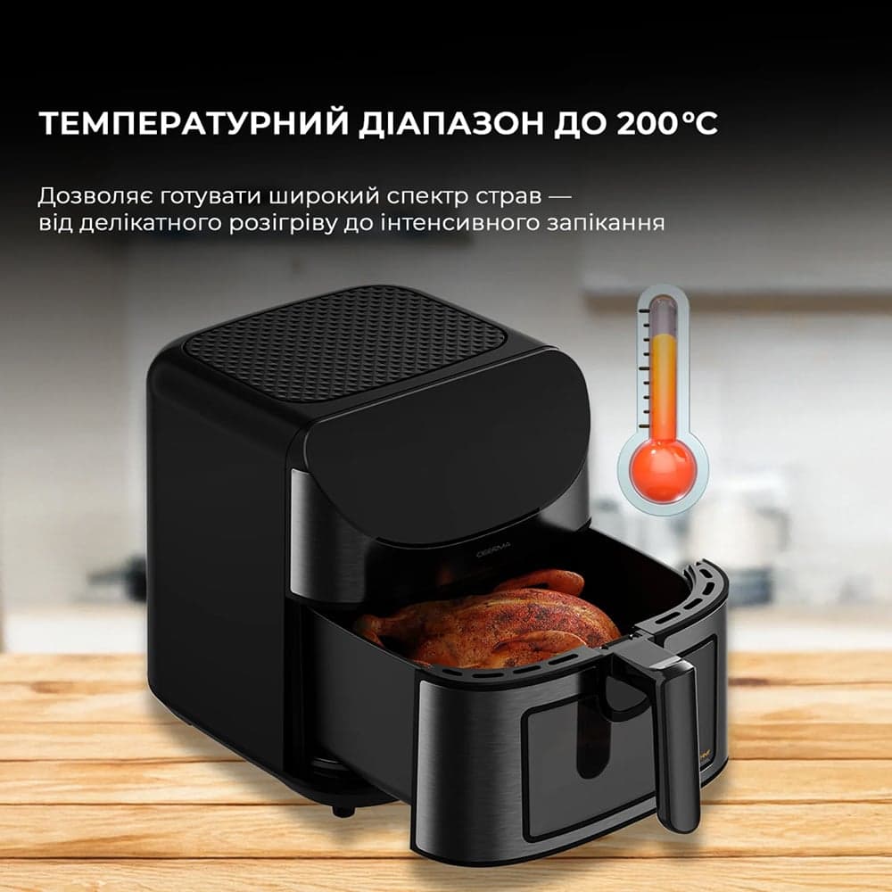 Deerma - Φριτέζα αέρα (KZ150W) - Χωρητικότητα μπολ 8 λίτρων, 1700W, 65°C-200°C, Χρονοδιακόπτης, 8 προγράμματα, 3D θερμός αέρας με συναγωγή, Αφή - Μαύρο 7