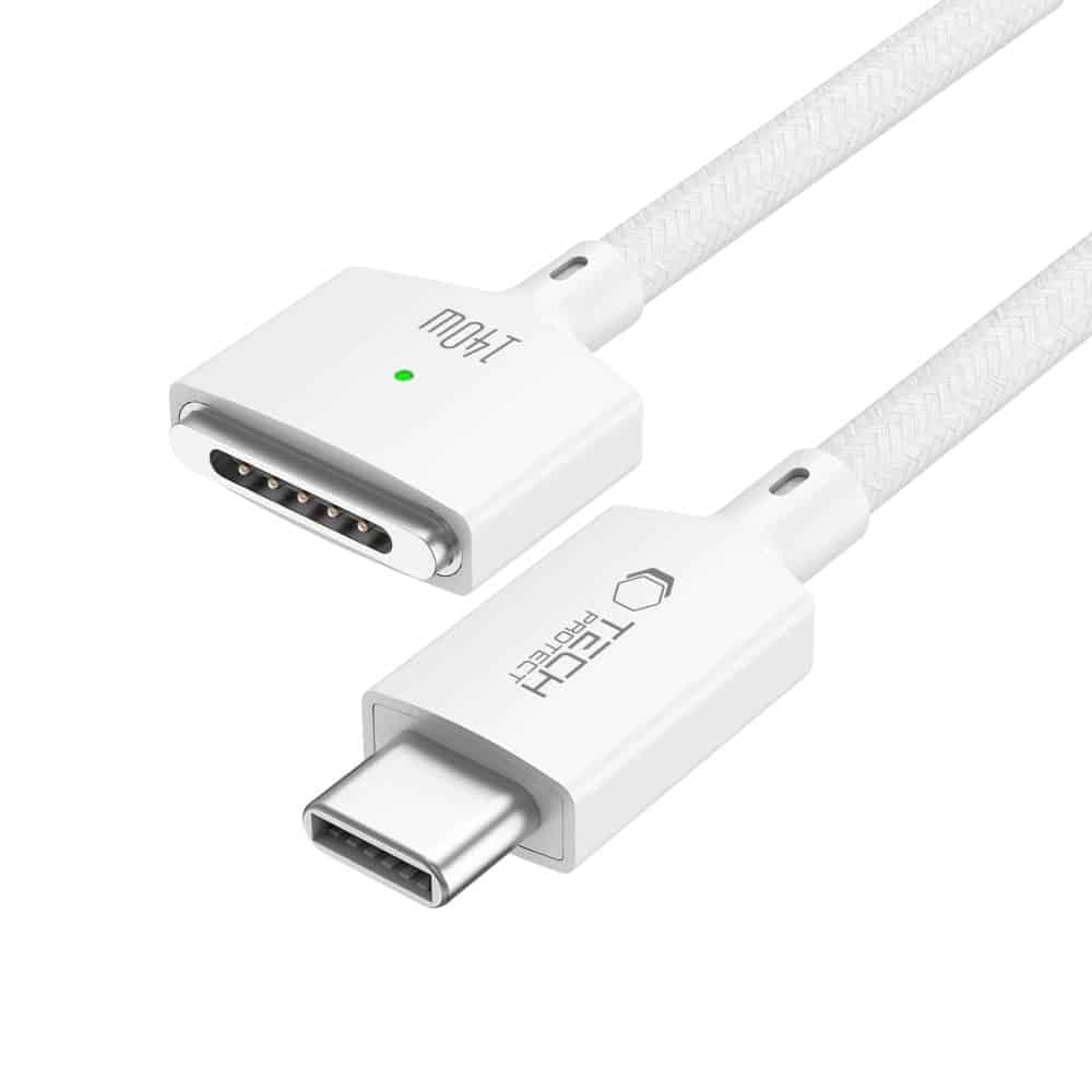 TECH-PROTECT MMC01 ULTRABOOST ΜΑΓΝΗΤΙΚΟ ΚΑΛΩΔΙΟ MACBOOK TYPE-C ΣΕ MAGSAFE 3 140W 200CM ΛΕΥΚΟ 2