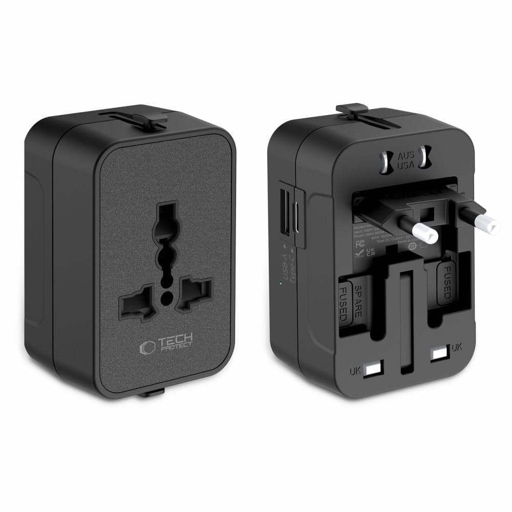 ΠΡΟΣΑΡΜΟΓΕΑΣ ΤΑΞΙΔΙΟΥ TECH-PROTECT TA300 EU / UK / US / AU ΜΑΥΡΟ 2