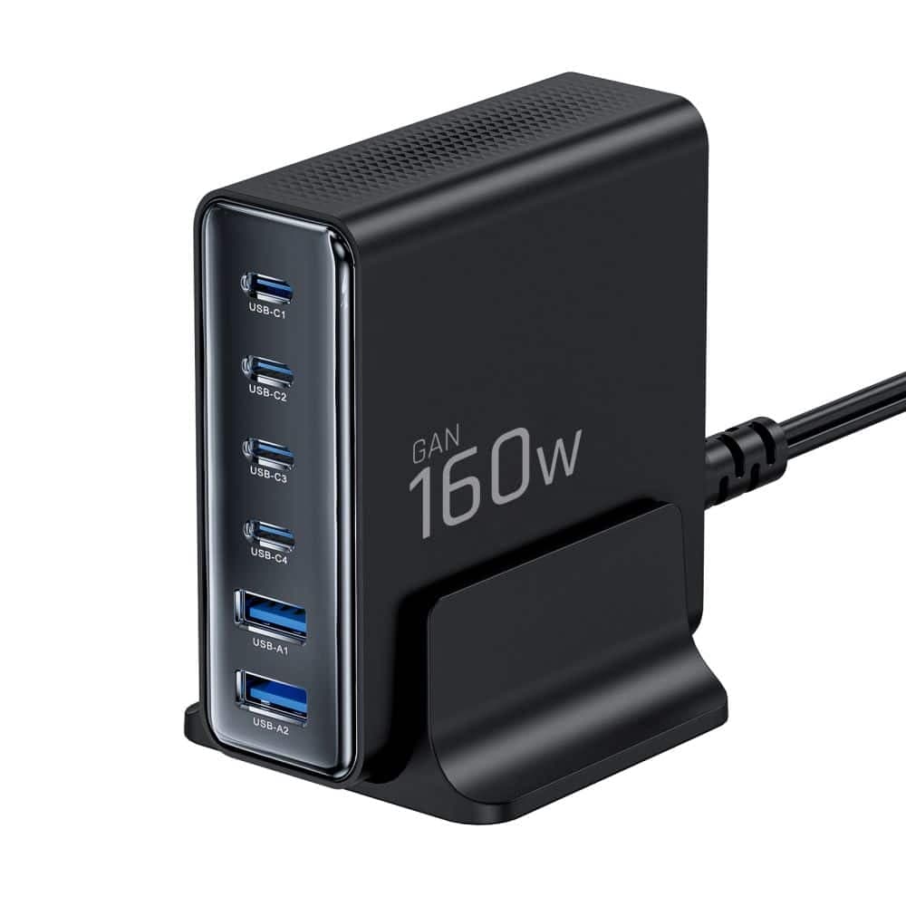 TECH-PROTECT DC160W-GAN ΦΟΡΤΙΣΤΗΣ ΕΠΙΤΡΑΠΕΖΙΑΣ ΧΡΗΣΗΣ 6 ΘΥΡΩΝ PD 160W / QC3.0 ΜΑΥΡΟΣ 2