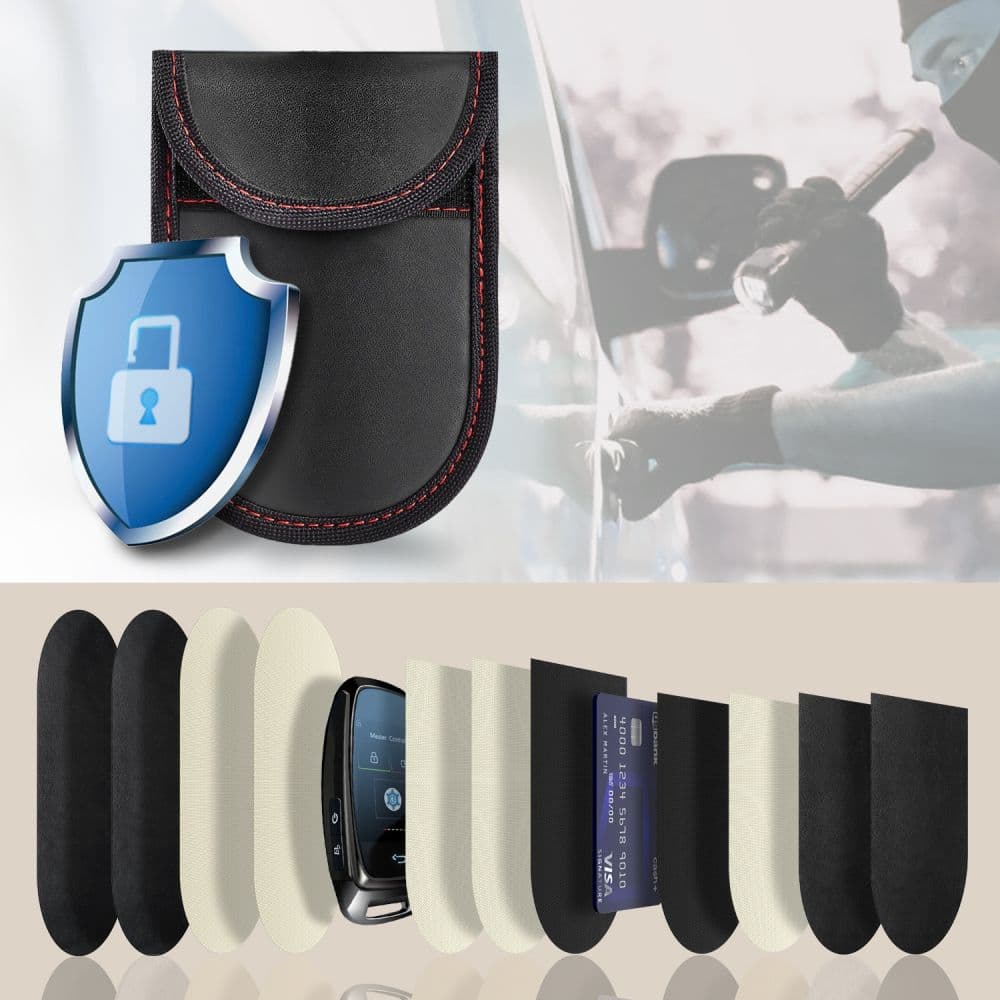 Θήκη Faraday Tech-Protect KLR100 χωρίς κλειδί, μπλοκάρισμα σήματος RFID, μαύρη/κόκκινη 2