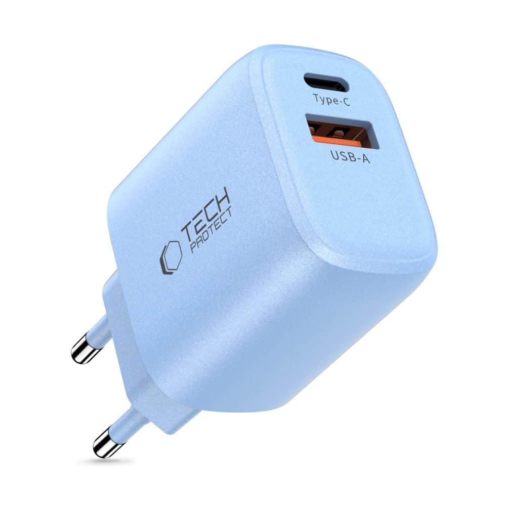 TECH-PROTECT NCA30 ΦΟΡΤΙΣΤΗΣ ΔΙΚΤΥΟΥ 2 ΘΥΡΩΝ PD 30W / QC3.0 ΜΩΡΟ ΜΠΛΕ 2