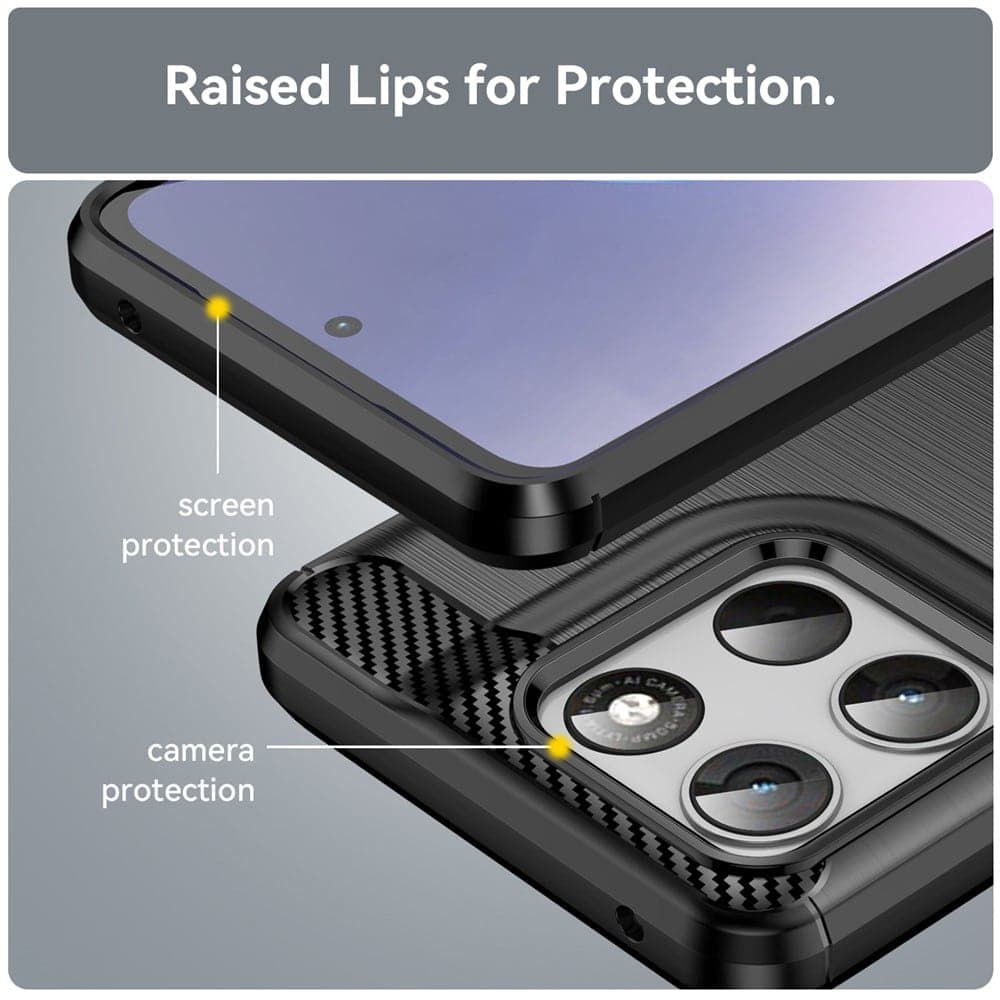 Techsuit Carbon Silicone - θήκη για Motorola Moto G37 Power / G47 G57 G67 - Μαύρο 6