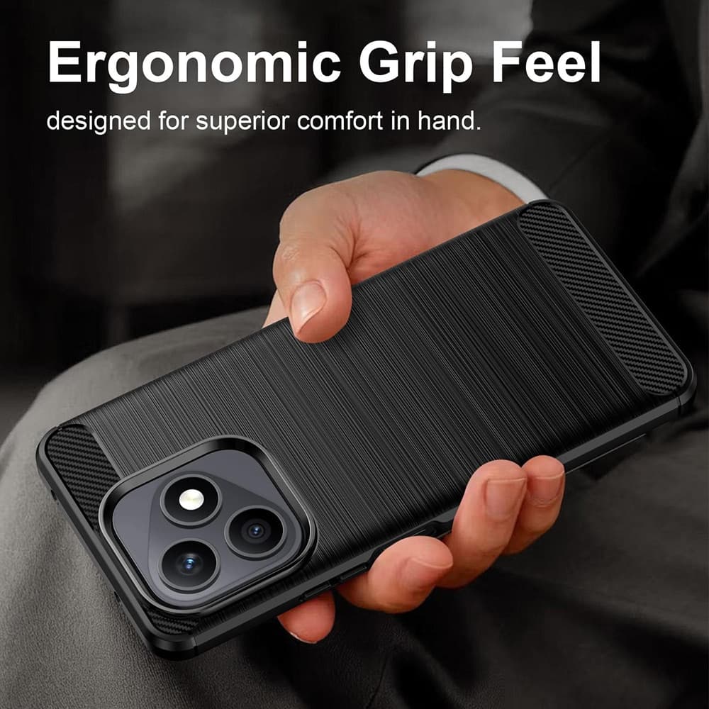 Techsuit Carbon Silicone - θήκη για Honor X8d - Μαύρο 5