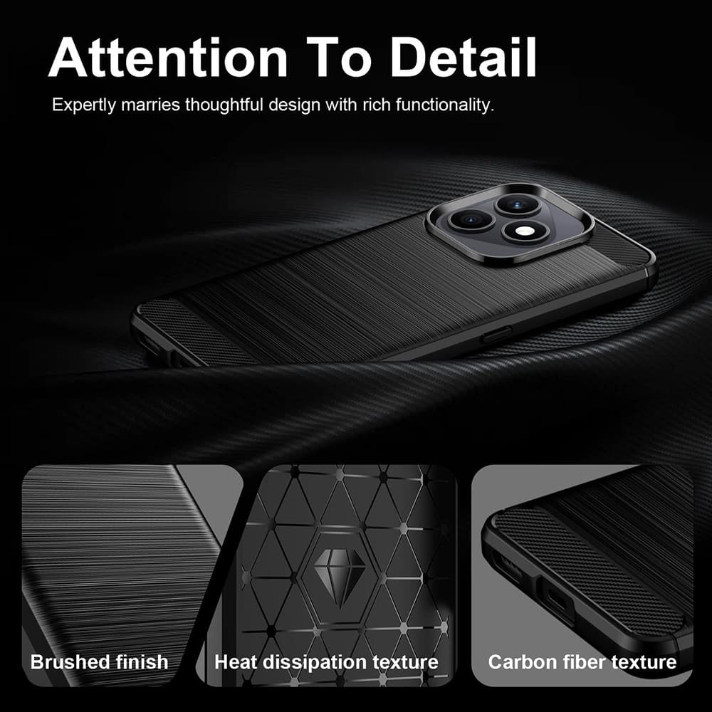 Techsuit Carbon Silicone - θήκη για Honor X8d - Μαύρο 3