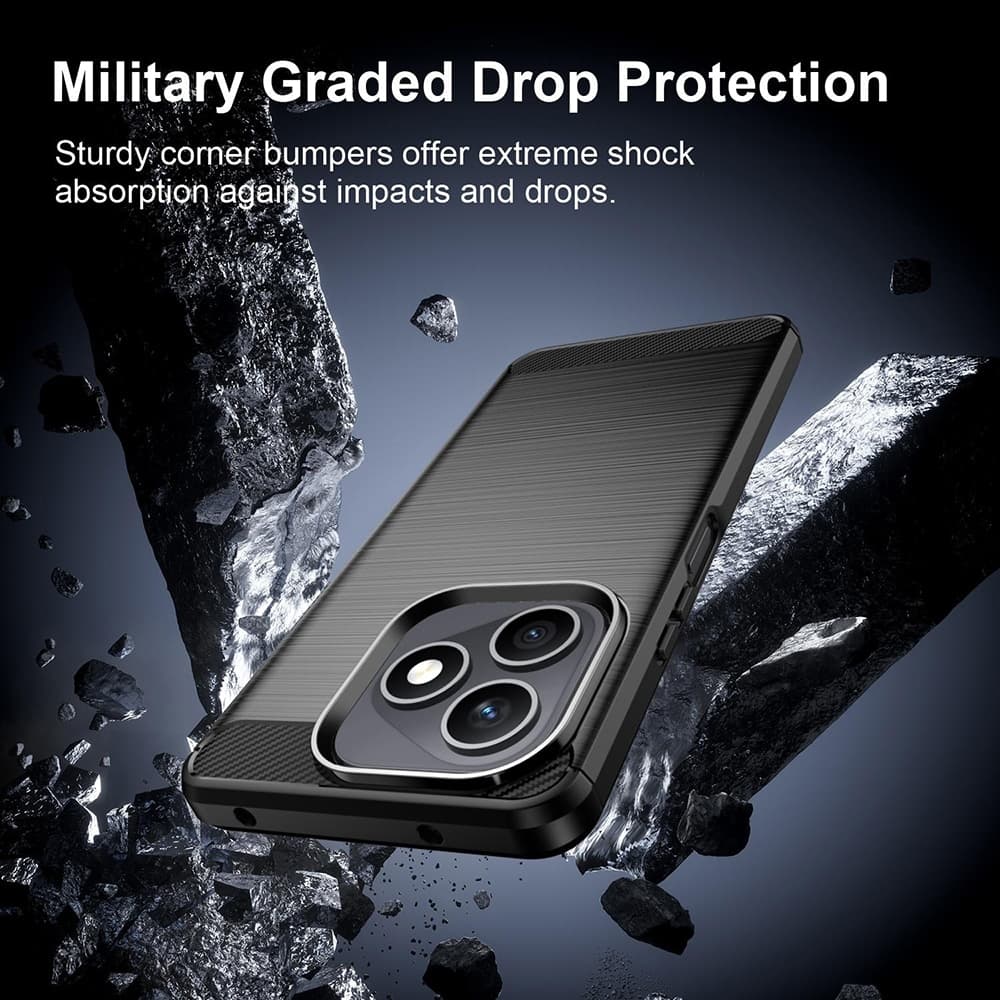 Techsuit Carbon Silicone - θήκη για Honor X8d - Μαύρο 4