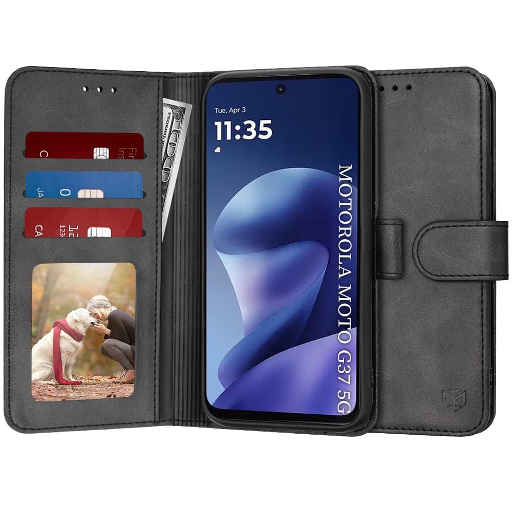 Techsuit Diary Book - θήκη για Motorola Moto G37 Power / G47 - Μαύρο