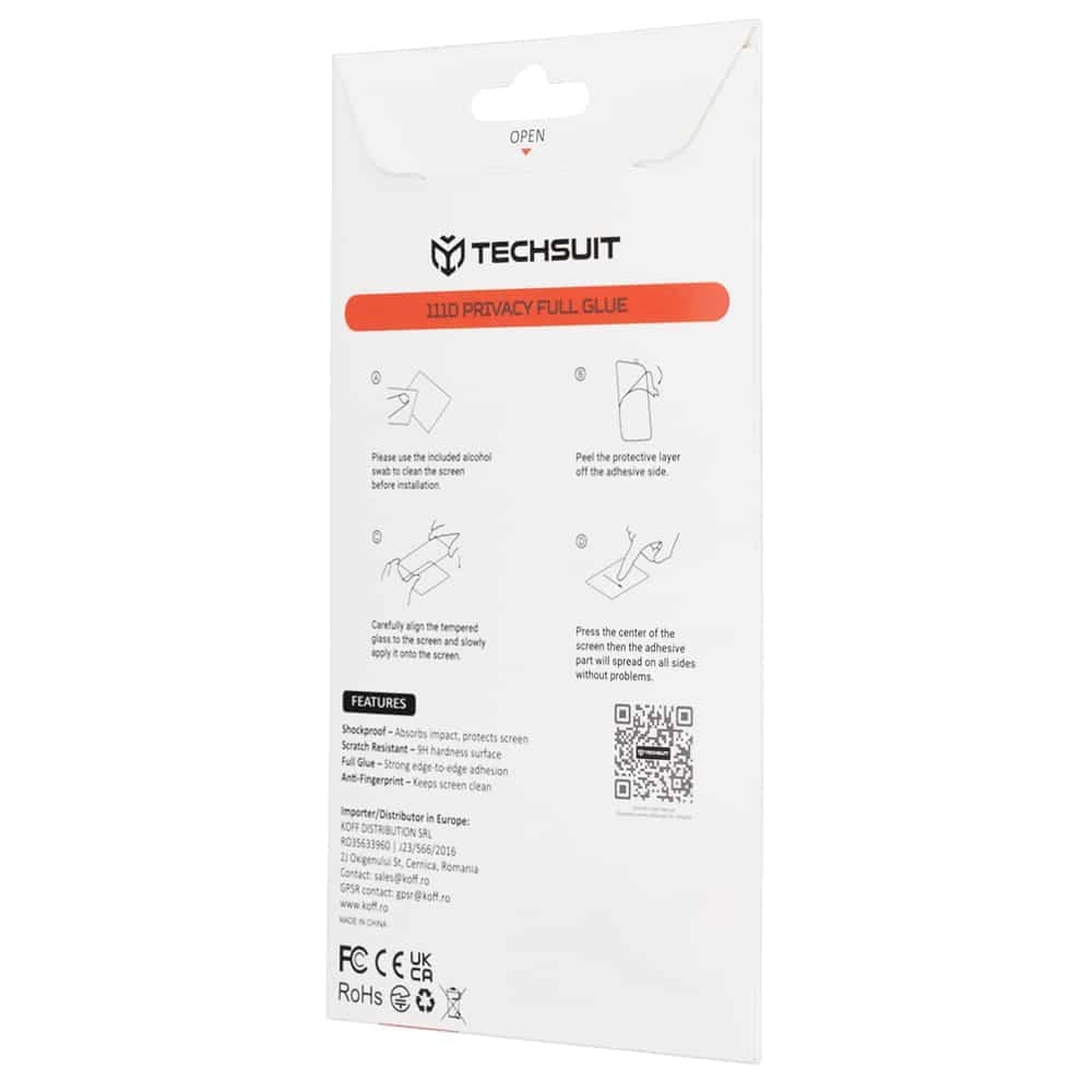 Techsuit - 111D Πλήρης Κόλλα Απορρήτου - Motorola Moto G37 / G37 Power / G47 - Μαύρο 5