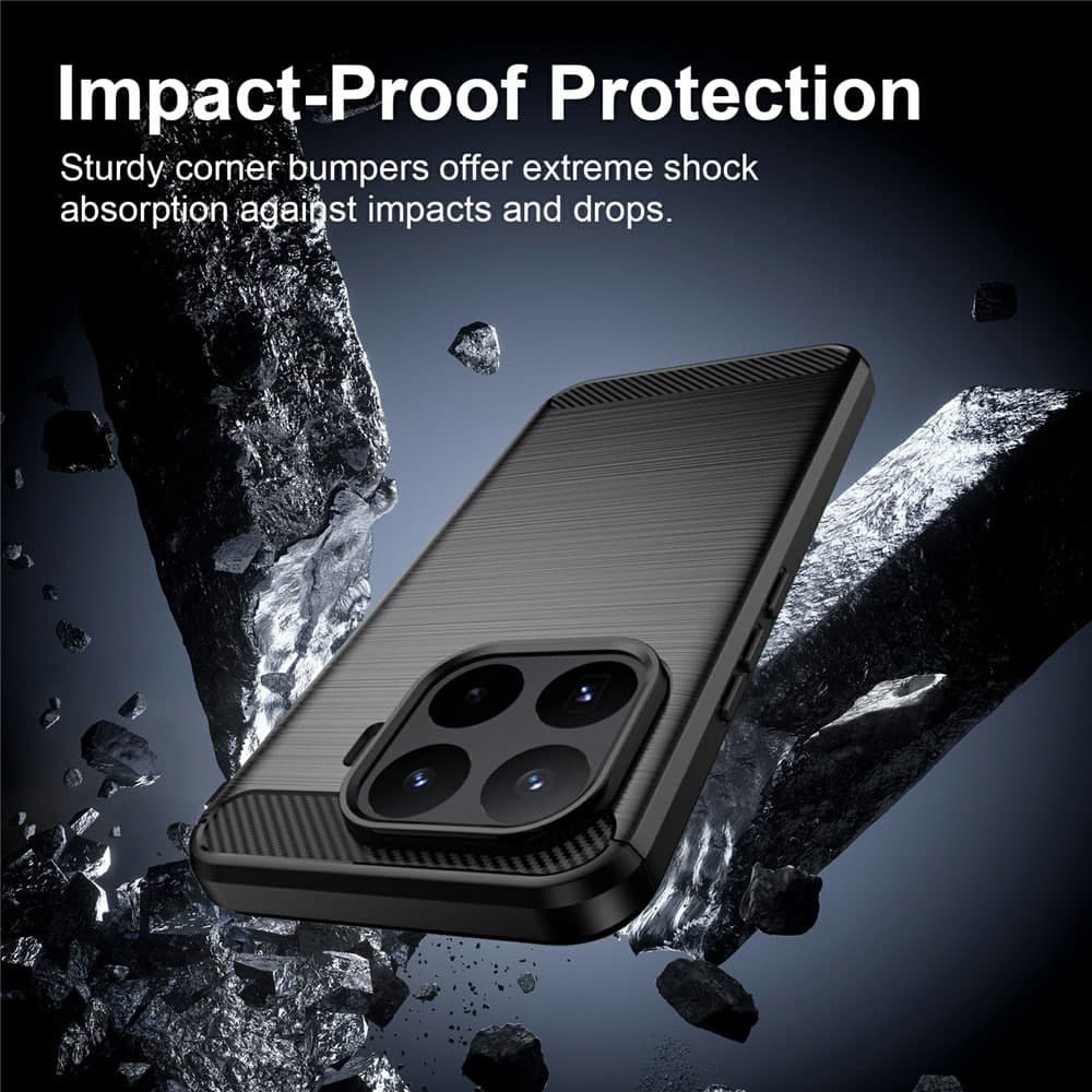 Techsuit Carbon Silicone - θήκη για Xiaomi 17 Pro - Μαύρο 5