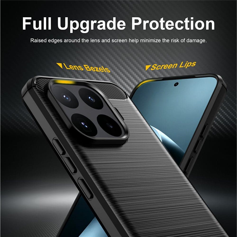 Techsuit Carbon Silicone - θήκη για Xiaomi 17 Pro - Μαύρο 3