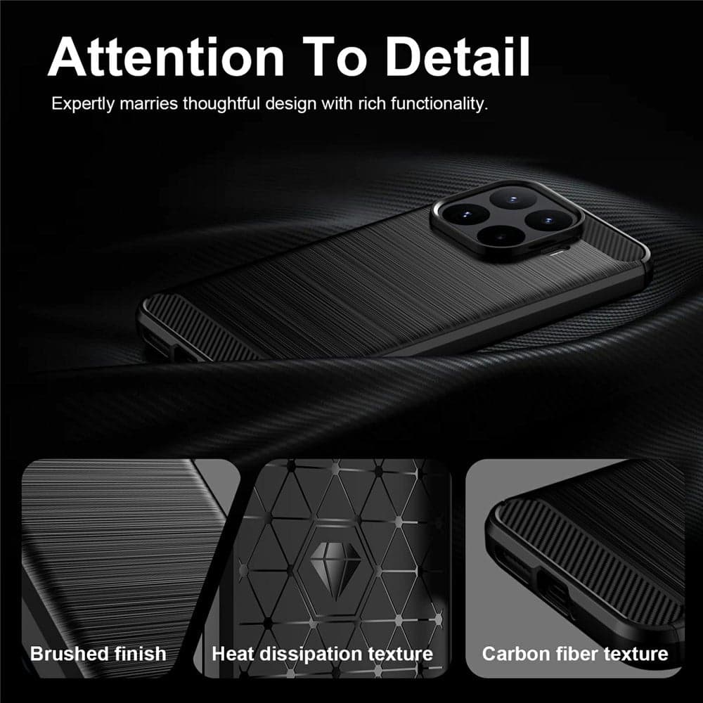 Techsuit Carbon Silicone - θήκη για Xiaomi 17 Pro - Μαύρο 4