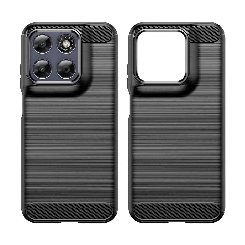 Techsuit Carbon Silicone - θήκη για Motorola Moto G87 / G77 G67 - Μαύρο 2
