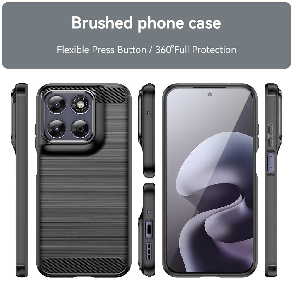 Techsuit Carbon Silicone - θήκη για Motorola Moto G87 / G77 G67 - Μαύρο 6