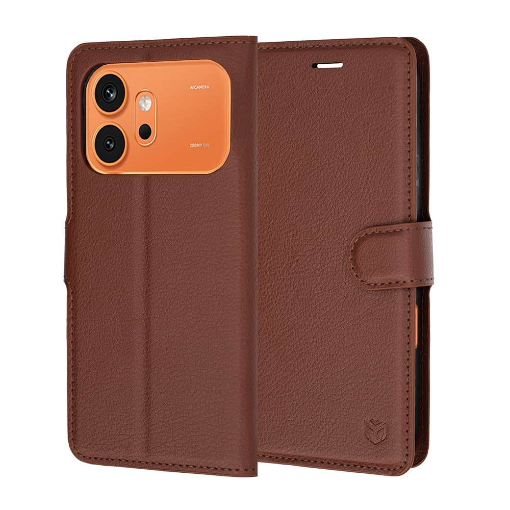 Techsuit Leather Folio - θήκη για Honor 600 Pro - Καφέ