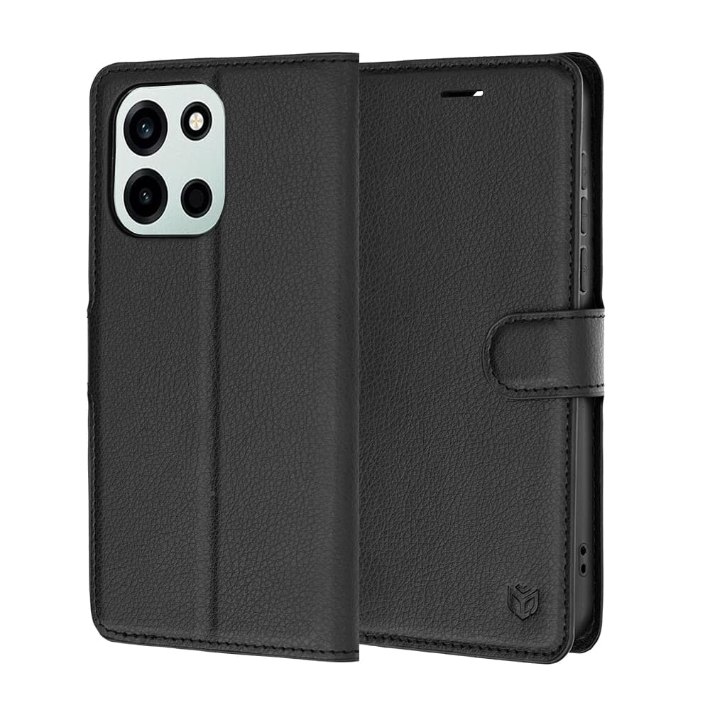 Techsuit Leather Folio - θήκη για Oneplus Nord 6 - Μαύρο