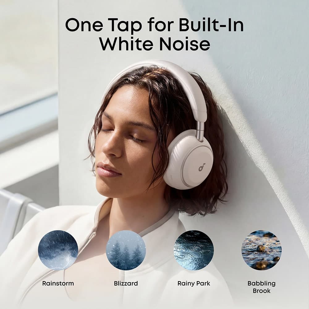 Anker - Ασύρματα ακουστικά SoundCore Space 2 (D1402G21) - AI 3-Mic, Ακύρωση θορύβου, Ήχος υψηλής ανάλυσης, LDAC, Λειτουργία ύπνου - Λευκό 4