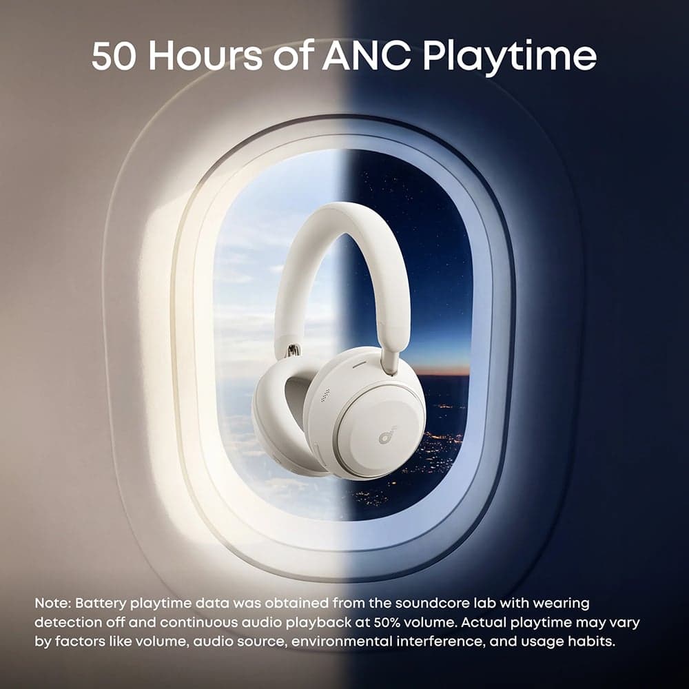 Anker - Ασύρματα ακουστικά SoundCore Space 2 (D1402G21) - AI 3-Mic, Ακύρωση θορύβου, Ήχος υψηλής ανάλυσης, LDAC, Λειτουργία ύπνου - Λευκό 6