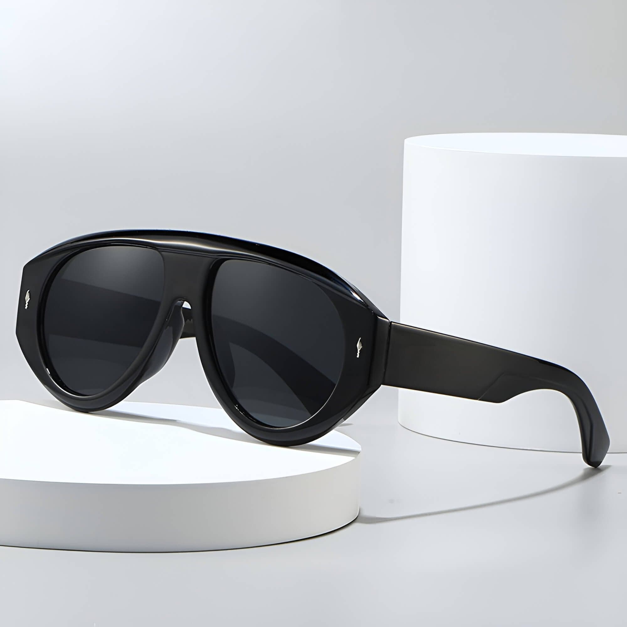 Techsuit - Γυαλιά ηλίου Premium για γυναίκες, oversized aviator σκελετός PC, ρετρό σχέδιο 5