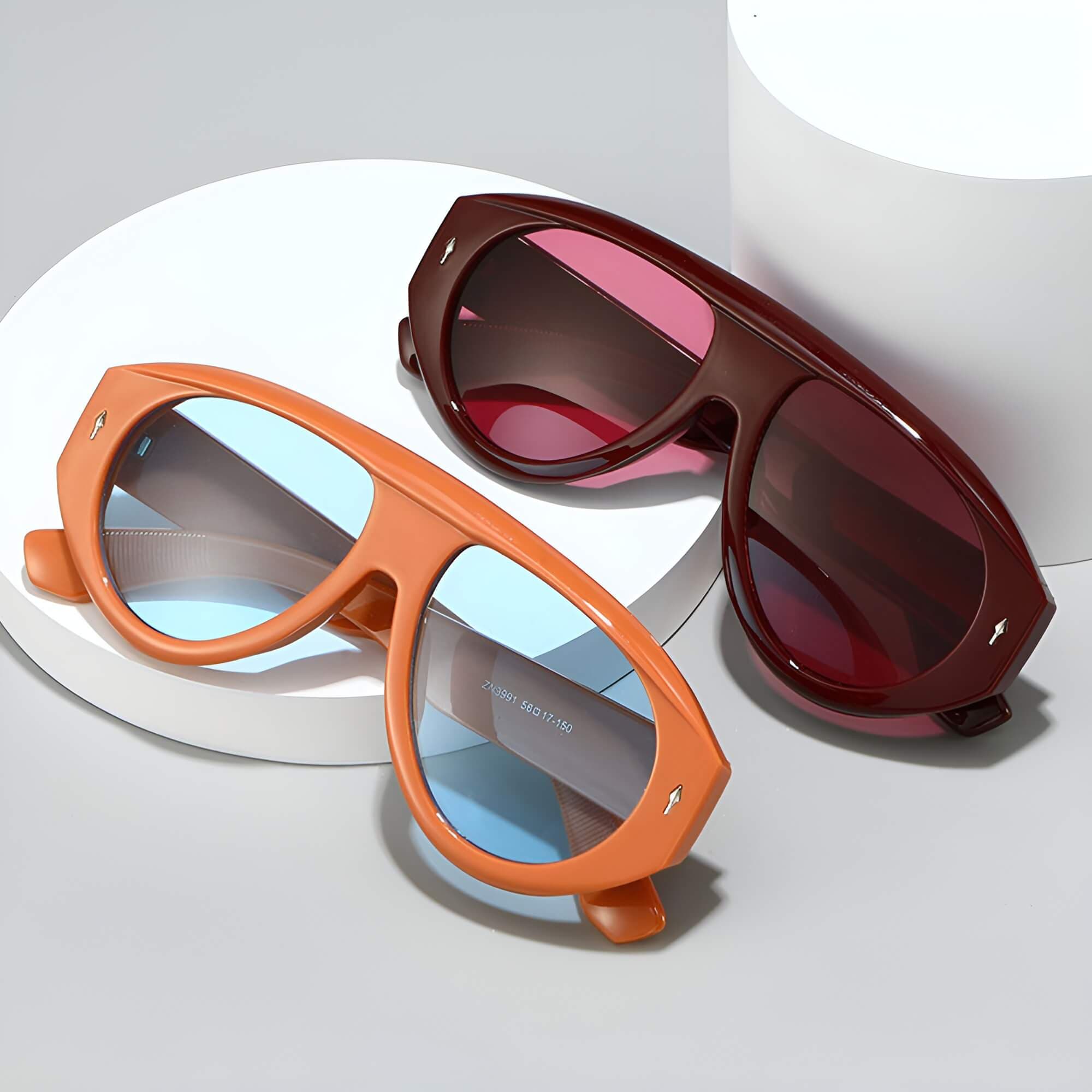 Techsuit - Γυαλιά ηλίου Premium για γυναίκες, oversized aviator σκελετός PC, ρετρό σχέδιο 4