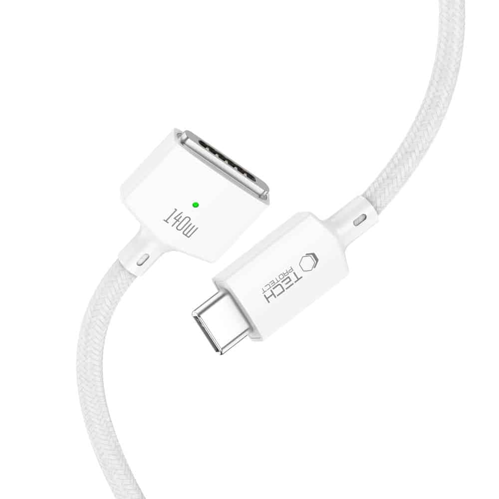 TECH-PROTECT MMC01 ULTRABOOST ΜΑΓΝΗΤΙΚΟ ΚΑΛΩΔΙΟ MACBOOK TYPE-C ΣΕ MAGSAFE 3 140W 200CM ΛΕΥΚΟ 3