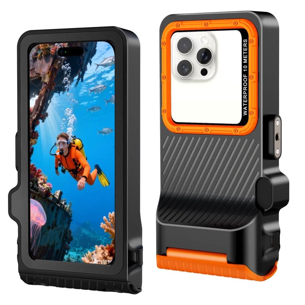Αδιάβροχη Θήκη Tech-Protect IPX8 Pro για Καταδύσεις Universal, Μαύρη/Πορτοκαλί 3