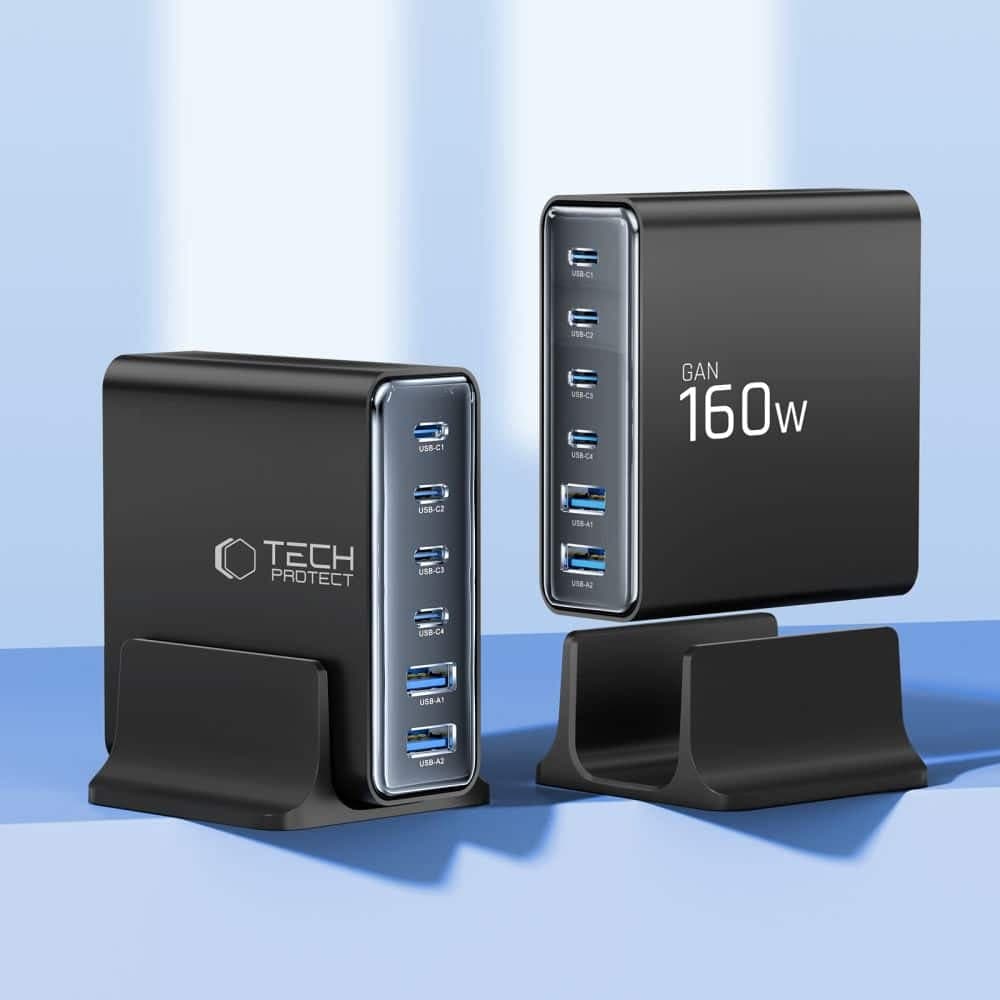 TECH-PROTECT DC160W-GAN ΦΟΡΤΙΣΤΗΣ ΕΠΙΤΡΑΠΕΖΙΑΣ ΧΡΗΣΗΣ 6 ΘΥΡΩΝ PD 160W / QC3.0 ΜΑΥΡΟΣ 3