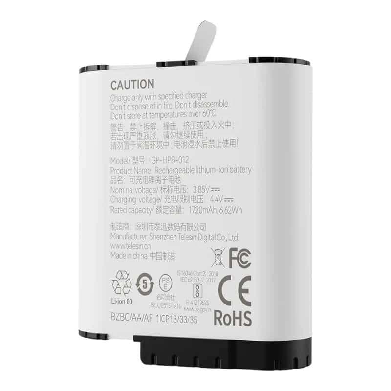 Μπαταρία υψηλής απόδοσης και αντοχής TELESIN για GoPro Hero 12/11/10/9 4