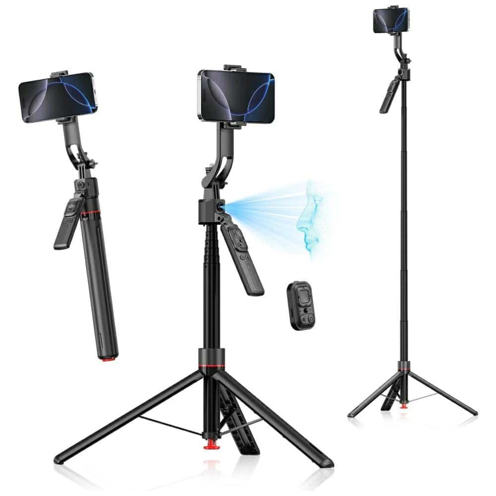 Τρίποδο selfie stick 4smarts με παρακολούθηση προσώπου 360° AI, μαύρο 2